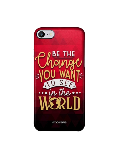 

macmerise Red & Black Be The Change Typographic Print iPhone 7 Mobile Back Cover