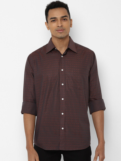 

Allen Solly Men Maroon Regular Fit Printed Casual Shirt