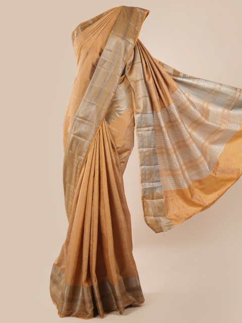 

Pothys Gold-Toned Woven Design Jute Silk Saree