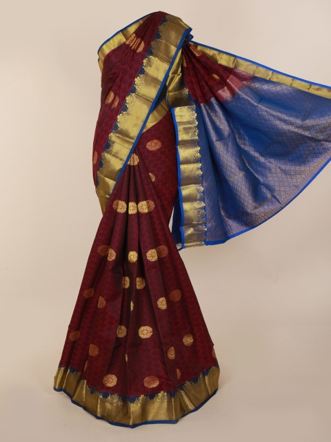 

Pothys Maroon Pure Silk Woven Design Kanjeevaram Saree