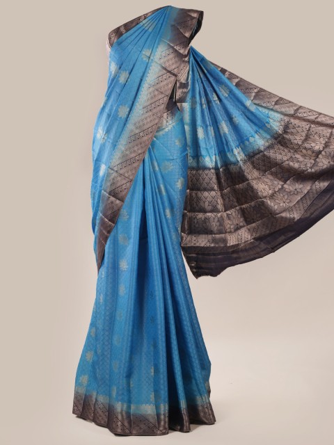 

Pothys Blue Printed Jute Silk Saree