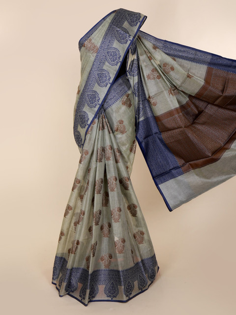 

Pothys Grey Printed Tissue Saree