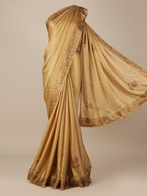 

Pothys Beige Solid Jute Silk Saree