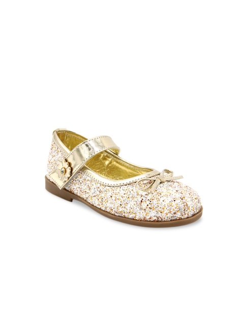 

Jazzy Juniors Girls Gold-Toned Embellished Ballerinas