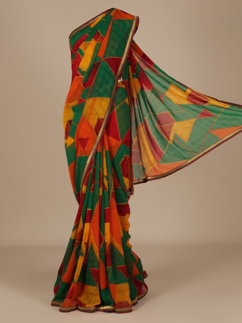 

Pothys Multicoloured Printed Poly Chiffon Saree, Multi