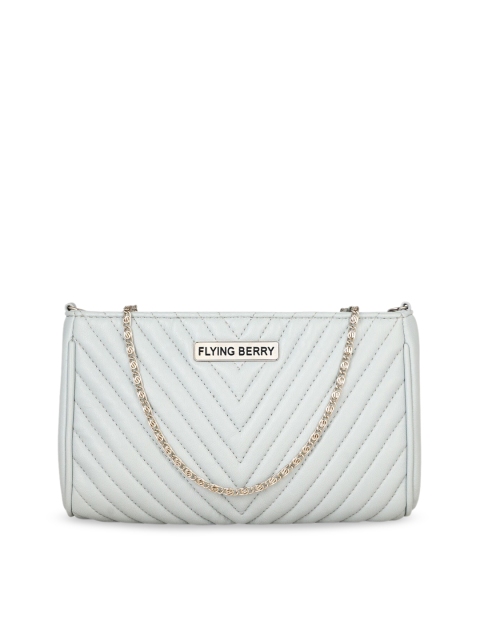 

FLYING BERRY Women Grey Quilted Clutch Cum Sling Bag
