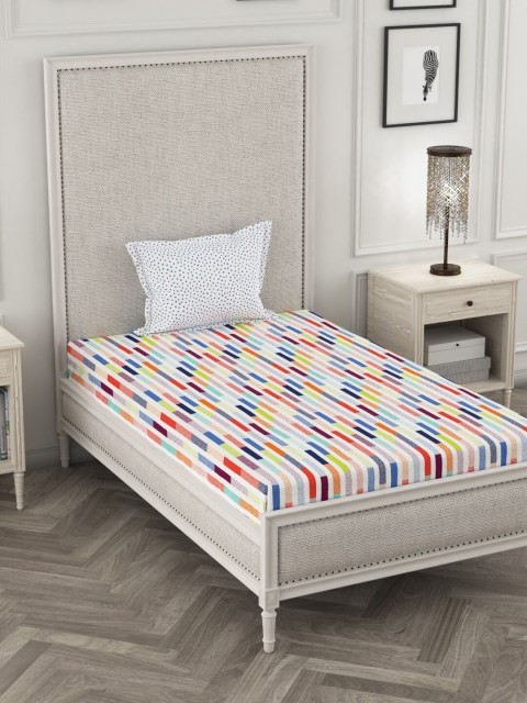 

Portico New York White & Red Striped 144 TC Single Bedsheet With 1 Pillow Cover