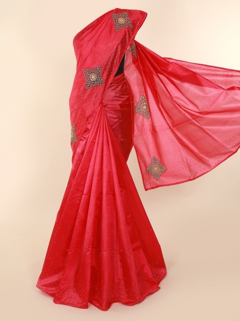 

Pothys Pink Embellished Jute Silk Saree
