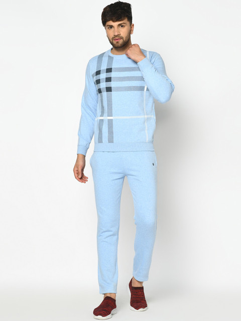 

Octave Men Blue Striped Tracksuit