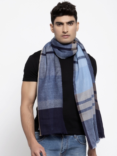 

Calvadoss Men Blue Striped Sustainable Muffler