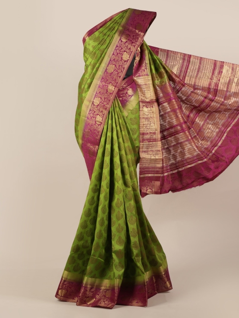

Pothys Green Woven Design Jute Silk Saree