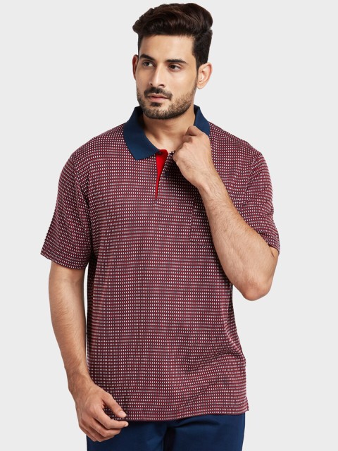 

ColorPlus Men Navy Blue Printed Polo Collar T-shirt