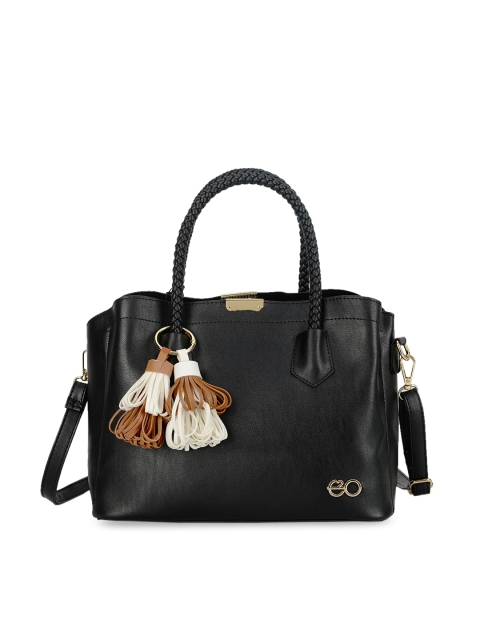 E2O Black Solid Handheld Bag