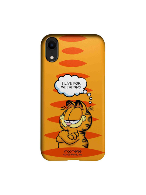 

macmerise Tan Brown & Orange Living For Weekends Garfield iPhone XR Back Case