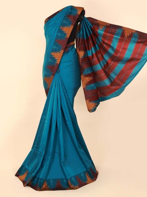 

Pothys Blue Solid Art Silk Saree