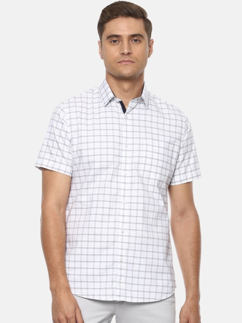 

Van Heusen Sport Men White & Black Slim Fit Checked Cotton Casual Shirt