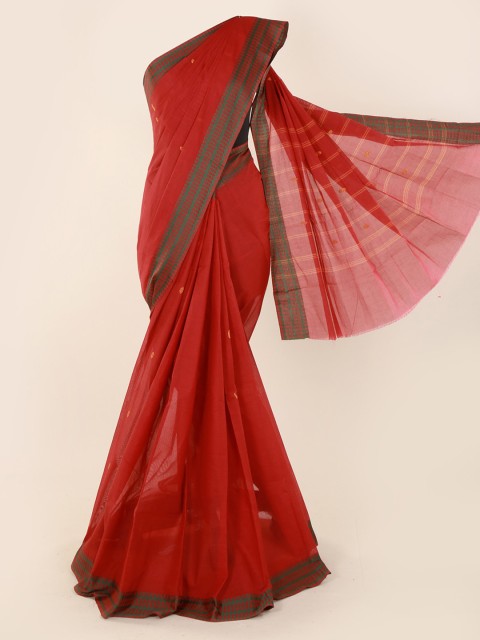 

Pothys Pink Solid Cotton Saree