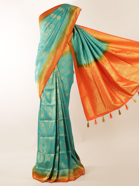 

Pothys Green Woven Design Jute Silk Saree