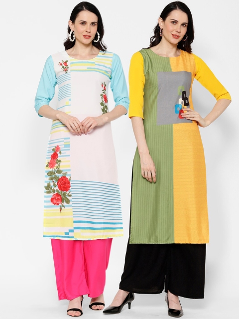 

7Threads Women Multicoloured Printed Straight Kurta, Multi