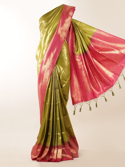 

Pothys Green & Pink Jute Silk Woven Design Saree