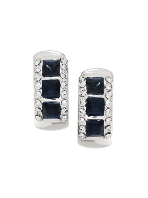 

Mahi Blue & White Contemporary Hoop Earrings