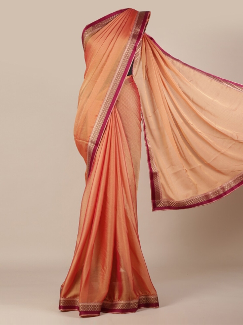 

Pothys Peach-Coloured Striped Saree