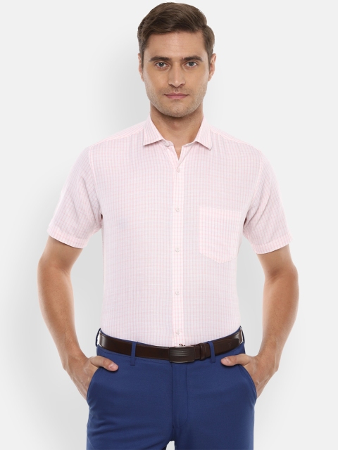

Van Heusen Men Pink Regular Fit Checked Casual Shirt
