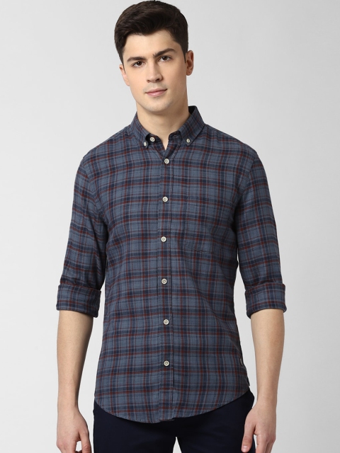 

Peter England Casuals Men Blue Slim Fit Checked Casual Shirt