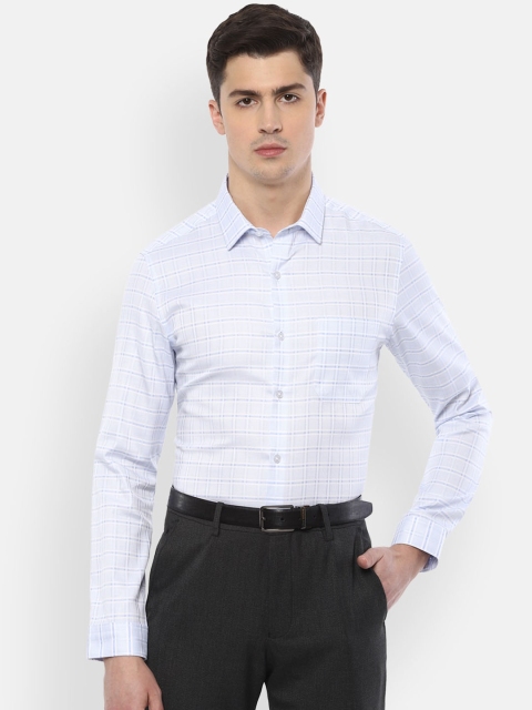 

Louis Philippe Permapress Men Blue Slim Fit Checked Casual Shirt