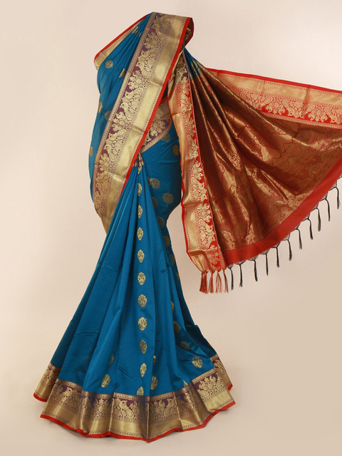 

Pothys Blue Woven Design Art Silk Saree