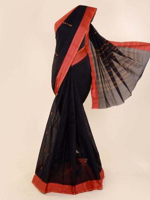 

Pothys Black Solid Pure Cotton Saree
