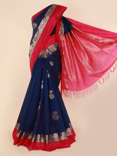

Pothys Blue Woven Design Silk Cotton Saree