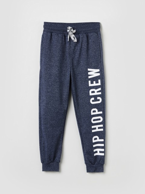 

max Boys Navy Blue Regular Fit Printed Joggers