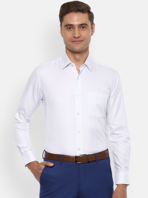 

Luxure by Louis Philippe Men White Regular Fit Self Design Formal Shirt