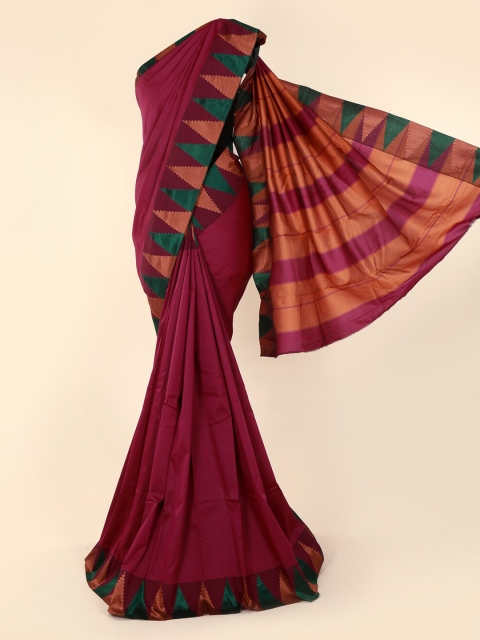 

Pothys Magenta Solid Art Silk Saree