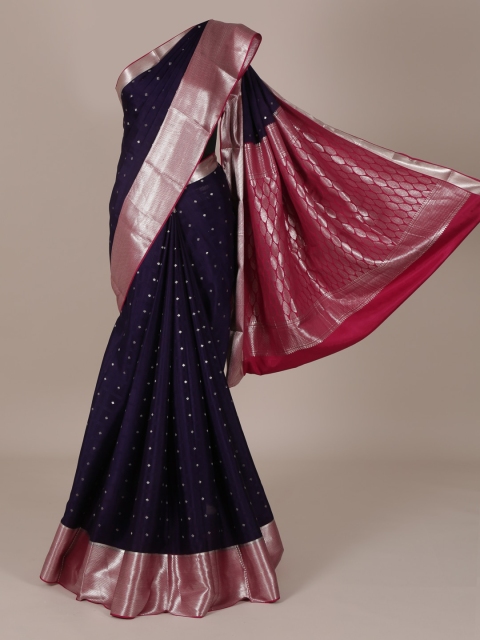 

Pothys Violet & Red Pure Silk Woven Design Saree