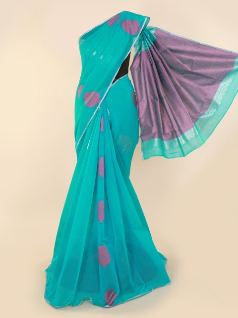 

Pothys Blue Printed Silk Cotton Saree