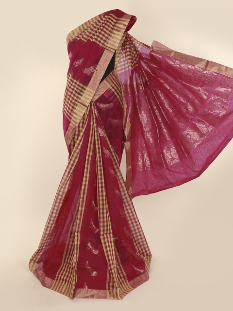 

Pothys Magenta Woven Design Silk Cotton Saree