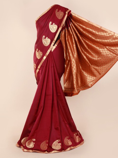 

Pothys Maroon Printed Art Silk Saree