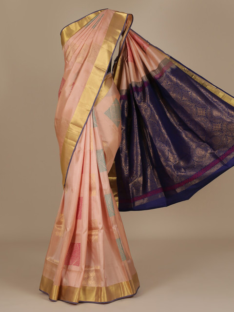 

Pothys Pink & Purple Pure Silk Woven Design Saree