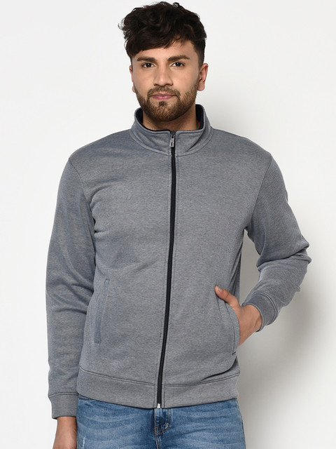 

Octave Men Grey Solid Sweatshirt