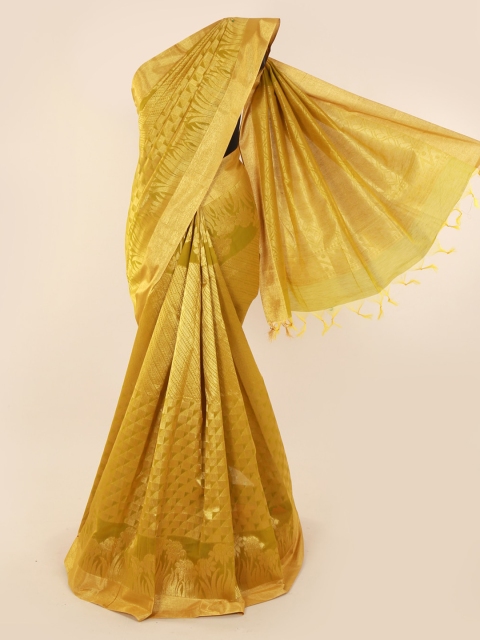 

Pothys Yellow Woven Design Silk Cotton Saree