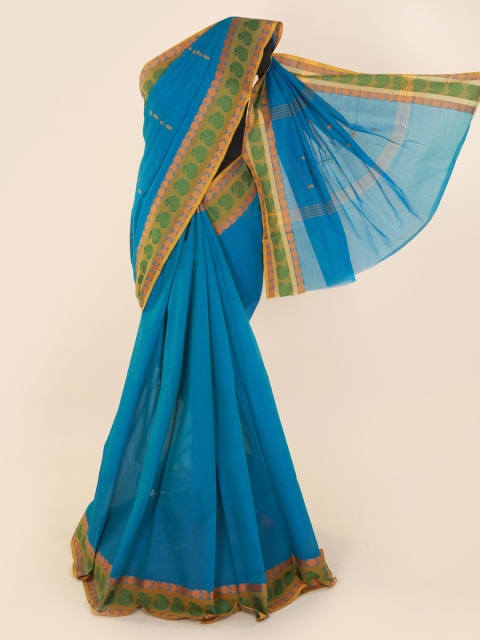 

Pothys Blue Woven Design Pure Cotton Saree