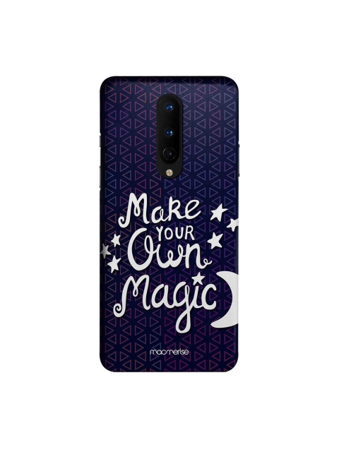 

macmerise Unisex Navy Blue & White Make Your Magic Printed OnePlus 8 Back Cover