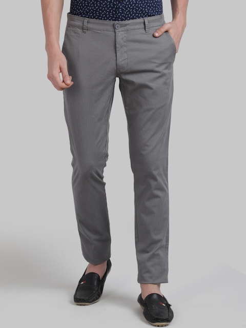

Parx Men Grey Slim Fit Solid Regular Trousers