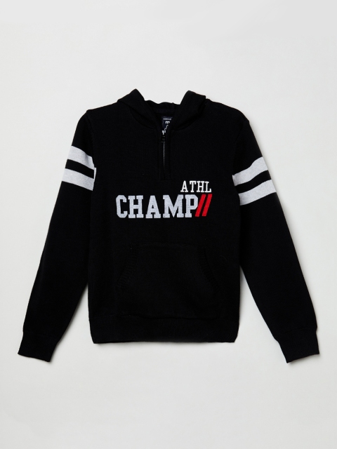 

max Boys Black Printed Sweatshirt