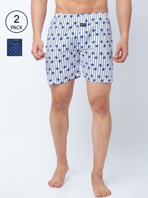 

Nick&Jess Men Pack Of 2 Printed Boxers MNSBXR013AC, White