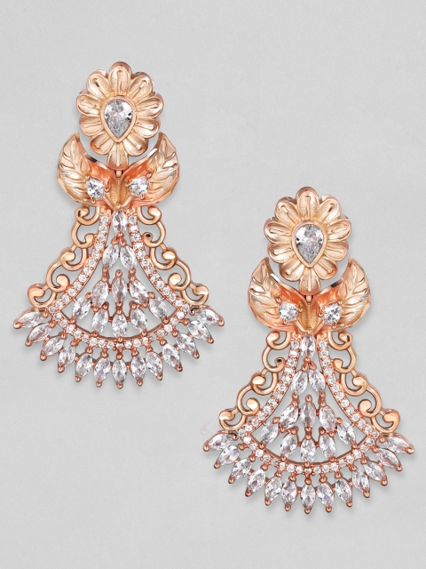 

Rubans Rose Gold-Plated Floral Drop Earrings