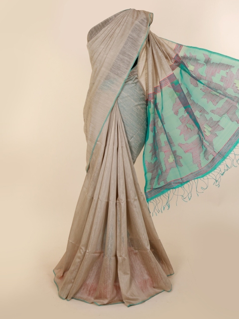 

Pothys Cream-Coloured Solid Silk Cotton Saree