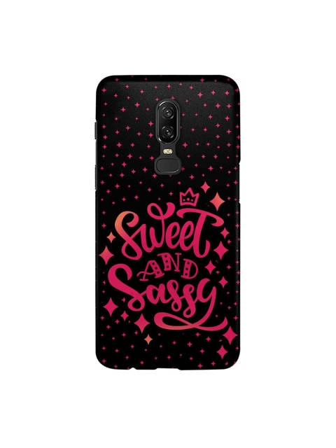 

macmerise Black & Pink Sweet And Sassy OnePlus 6 Macmerise Illustrations Back Case